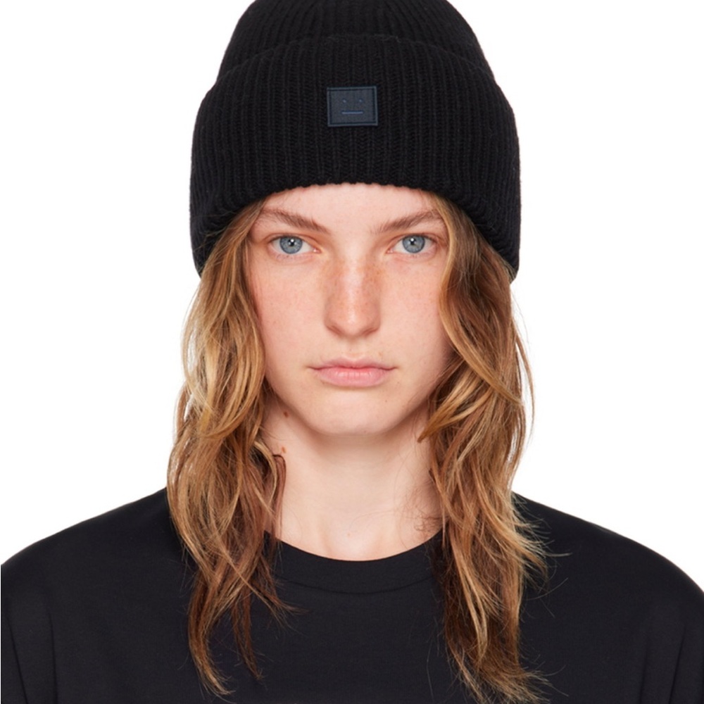 Authentic Acne Studios Black Wool Beanie